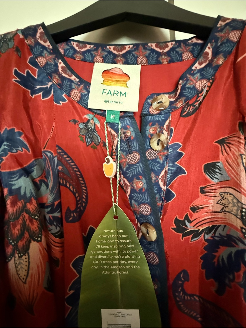 FARM RIO Red Luang Mini Dress - Picture 3 of 6